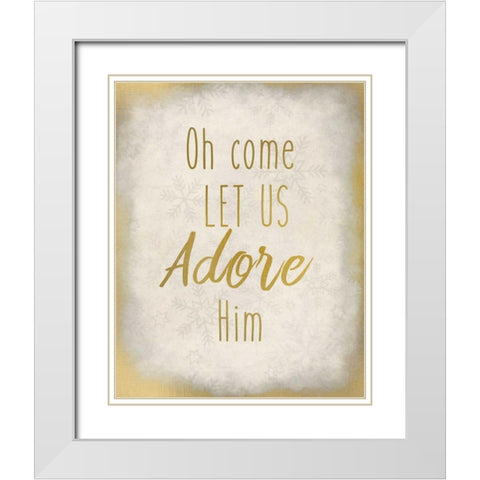 Oh Come Let Us White Modern Wood Framed Art Print with Double Matting by Allen, Kimberly