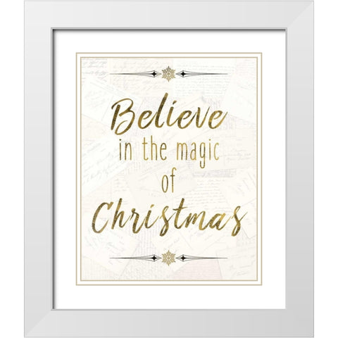 Believe In The Magic White Modern Wood Framed Art Print with Double Matting by Allen, Kimberly