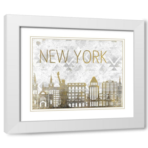 New York State White Modern Wood Framed Art Print with Double Matting by Allen, Kimberly