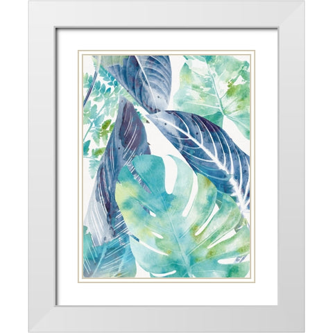 Palms Watercolor 1 White Modern Wood Framed Art Print with Double Matting by Allen, Kimberly