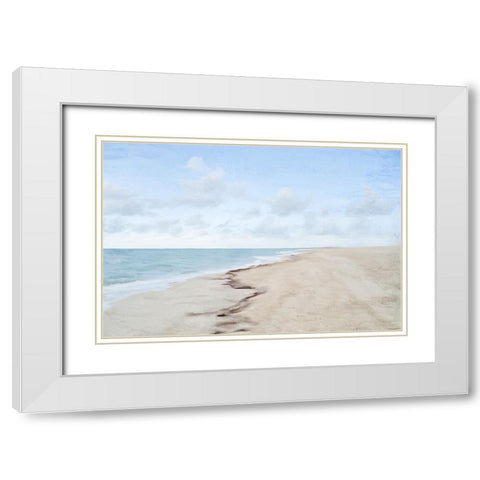 Coastline White Modern Wood Framed Art Print with Double Matting by Allen, Kimberly