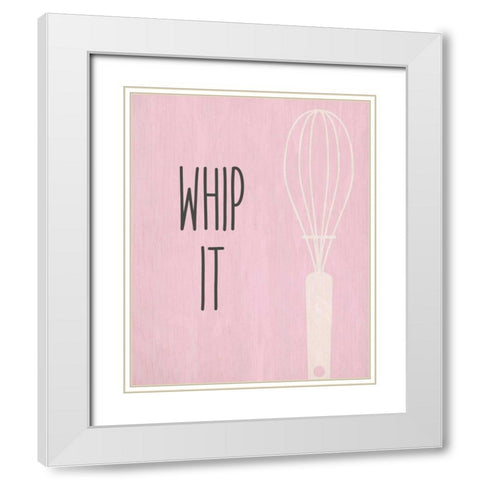 Whip It White Modern Wood Framed Art Print with Double Matting by Allen, Kimberly