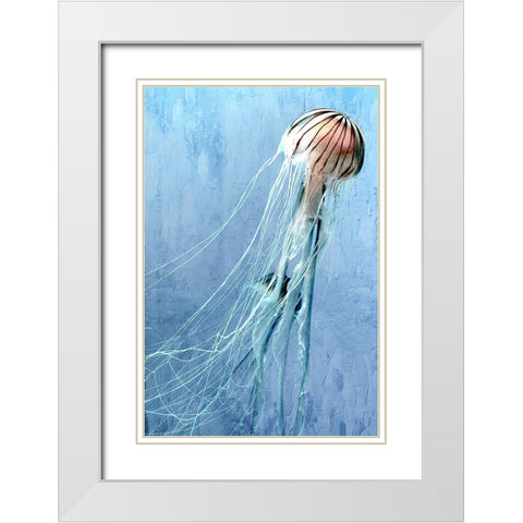 Jelly Swim White Modern Wood Framed Art Print with Double Matting by Allen, Kimberly