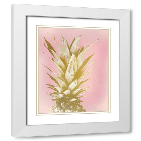 Sweet Pinneapple 1 White Modern Wood Framed Art Print with Double Matting by Allen, Kimberly