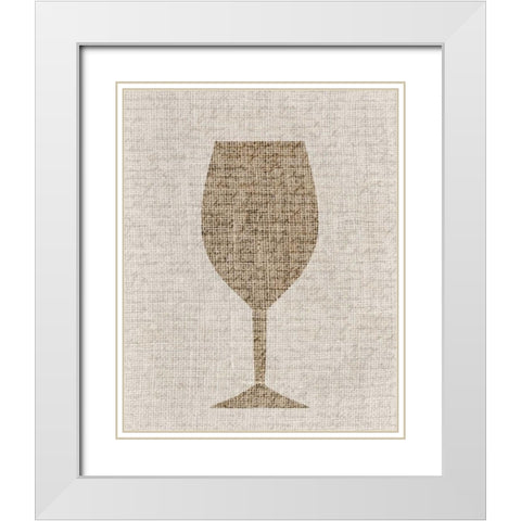 Linen Wine 1 White Modern Wood Framed Art Print with Double Matting by Allen, Kimberly