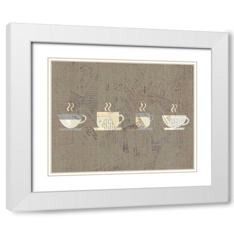 Postcard Coffee 2 White Modern Wood Framed Art Print with Double Matting by Allen, Kimberly
