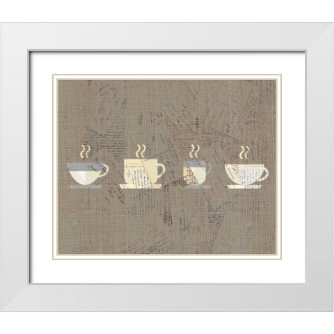 Postcard Coffee 2 White Modern Wood Framed Art Print with Double Matting by Allen, Kimberly