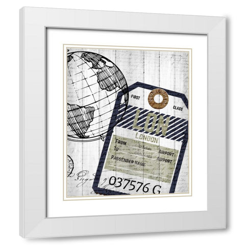 Lets Travel 2 White Modern Wood Framed Art Print with Double Matting by Allen, Kimberly
