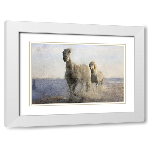 Running Free White Modern Wood Framed Art Print with Double Matting by Allen, Kimberly