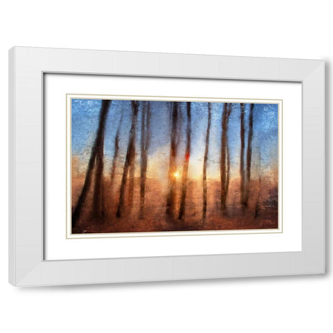 Sunset White Modern Wood Framed Art Print with Double Matting by Allen, Kimberly