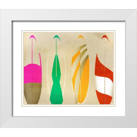 Going Surfing White Modern Wood Framed Art Print with Double Matting by Allen, Kimberly