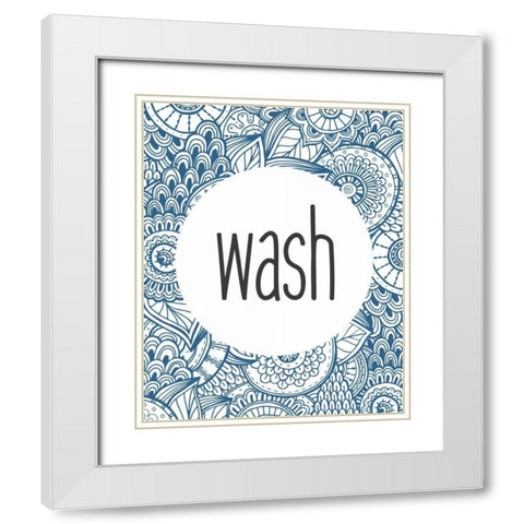 Wash 1 White Modern Wood Framed Art Print with Double Matting by Allen, Kimberly