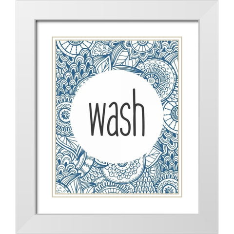 Wash 1 White Modern Wood Framed Art Print with Double Matting by Allen, Kimberly