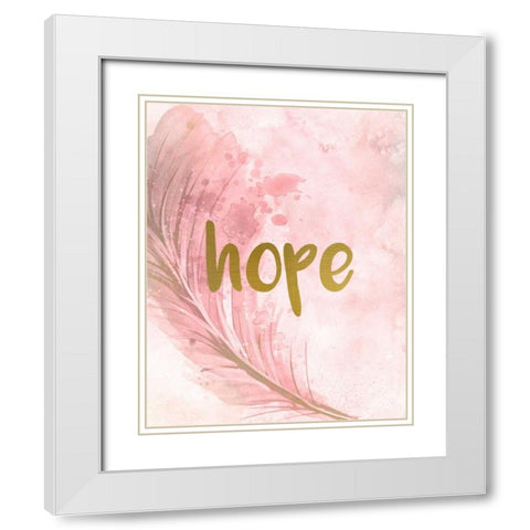 Pink Feathered 2 White Modern Wood Framed Art Print with Double Matting by Allen, Kimberly