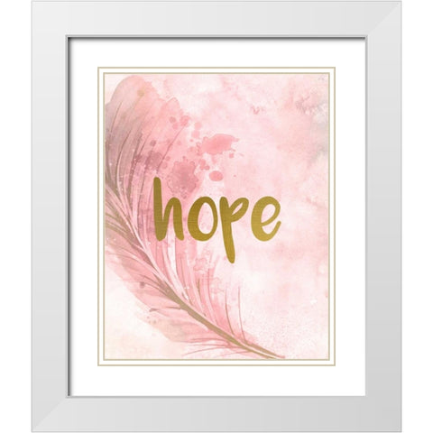 Pink Feathered 2 White Modern Wood Framed Art Print with Double Matting by Allen, Kimberly