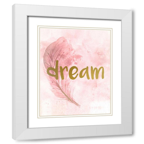 Pink Feathered 4 White Modern Wood Framed Art Print with Double Matting by Allen, Kimberly