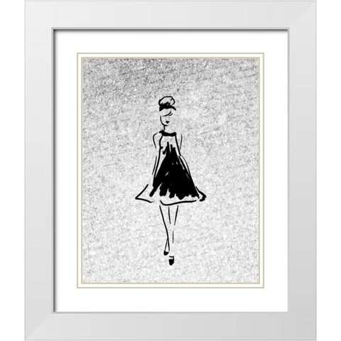 Glitter Fashion 1 White Modern Wood Framed Art Print with Double Matting by Allen, Kimberly
