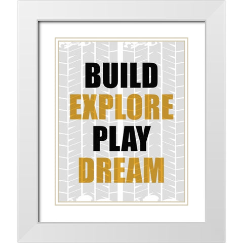 Build Explore 2 White Modern Wood Framed Art Print with Double Matting by Allen, Kimberly