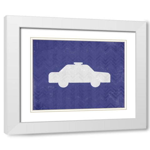 Lets Drive 1 White Modern Wood Framed Art Print with Double Matting by Allen, Kimberly