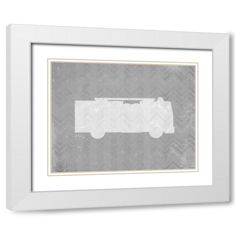 Lets Drive 2 White Modern Wood Framed Art Print with Double Matting by Allen, Kimberly