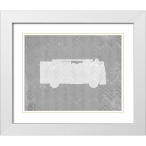 Lets Drive 2 White Modern Wood Framed Art Print with Double Matting by Allen, Kimberly