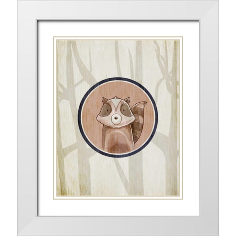 Forest Animals 1 White Modern Wood Framed Art Print with Double Matting by Allen, Kimberly