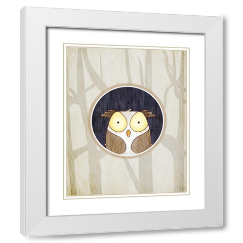 Forest Animals 2 White Modern Wood Framed Art Print with Double Matting by Allen, Kimberly