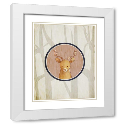 Forest Animals 3 White Modern Wood Framed Art Print with Double Matting by Allen, Kimberly