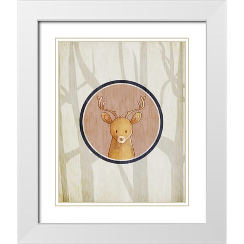 Forest Animals 3 White Modern Wood Framed Art Print with Double Matting by Allen, Kimberly