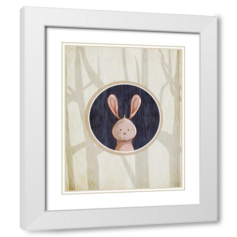 Forest Animals 4 White Modern Wood Framed Art Print with Double Matting by Allen, Kimberly