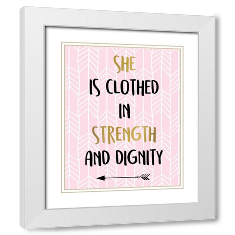 She Is Clothed White Modern Wood Framed Art Print with Double Matting by Allen, Kimberly
