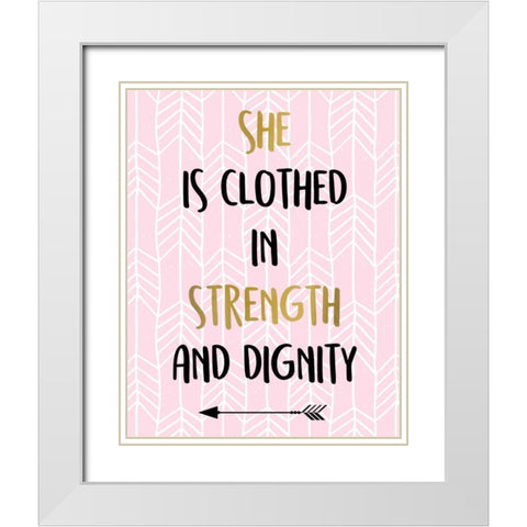 She Is Clothed White Modern Wood Framed Art Print with Double Matting by Allen, Kimberly