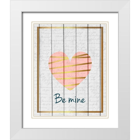 Be Mine 1 White Modern Wood Framed Art Print with Double Matting by Allen, Kimberly