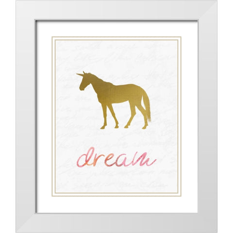 Unicorn Dreaming 1 White Modern Wood Framed Art Print with Double Matting by Allen, Kimberly