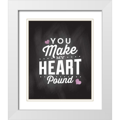 You Make My Heart White Modern Wood Framed Art Print with Double Matting by Allen, Kimberly