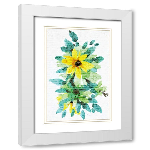Watercolor Floral 1 White Modern Wood Framed Art Print with Double Matting by Allen, Kimberly
