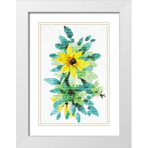 Watercolor Floral 1 White Modern Wood Framed Art Print with Double Matting by Allen, Kimberly