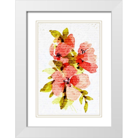 Watercolor Floral 2 White Modern Wood Framed Art Print with Double Matting by Allen, Kimberly