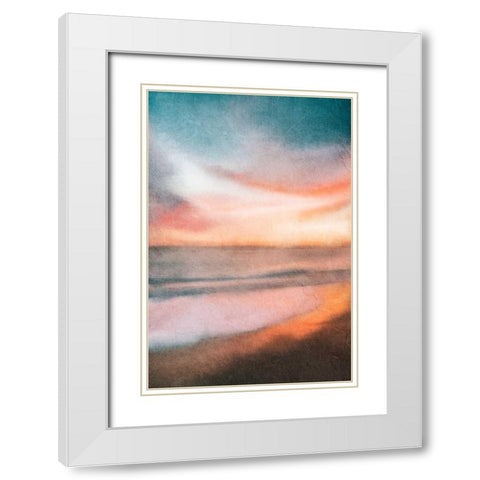 Sunset at the Beach White Modern Wood Framed Art Print with Double Matting by Allen, Kimberly