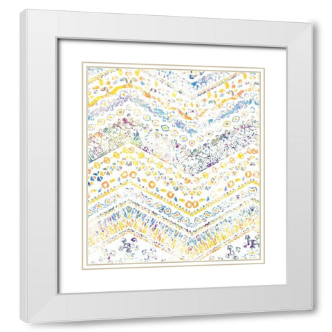 Ethnic Watercolor White Modern Wood Framed Art Print with Double Matting by Allen, Kimberly