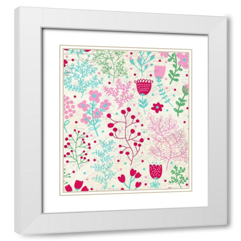 Postcard Pink White Modern Wood Framed Art Print with Double Matting by Allen, Kimberly