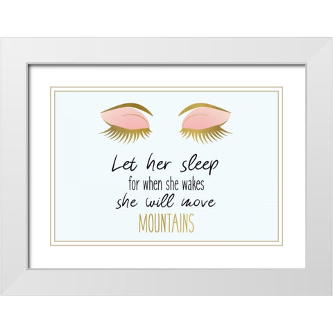 Let her Sleep White Modern Wood Framed Art Print with Double Matting by Allen, Kimberly