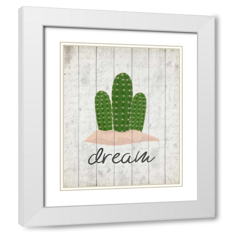 Cactus Dream White Modern Wood Framed Art Print with Double Matting by Allen, Kimberly