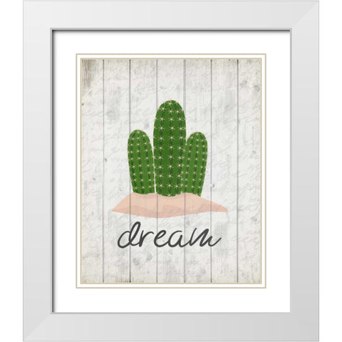 Cactus Dream White Modern Wood Framed Art Print with Double Matting by Allen, Kimberly