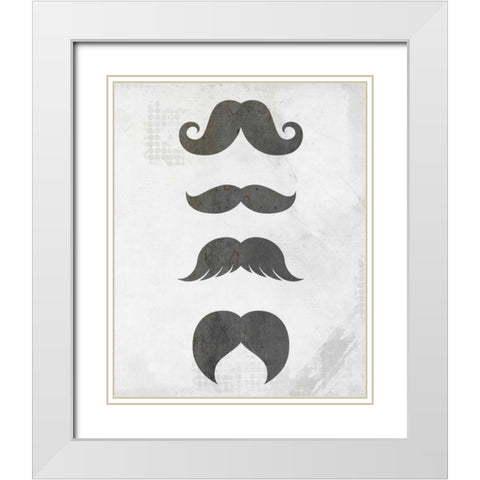 Mustache 2 White Modern Wood Framed Art Print with Double Matting by Allen, Kimberly