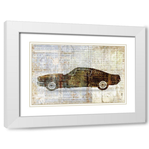 Mustang White Modern Wood Framed Art Print with Double Matting by Kimberly, Allen