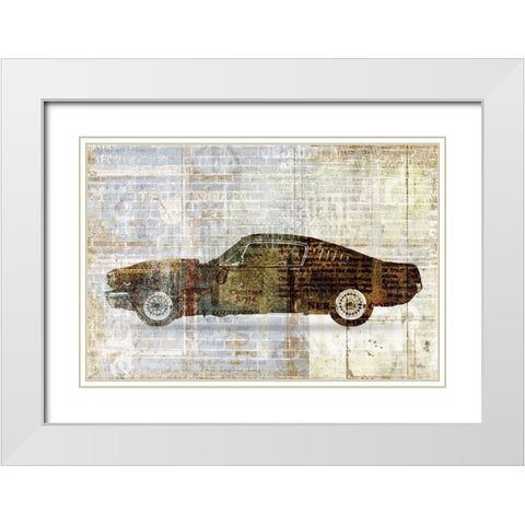 Mustang White Modern Wood Framed Art Print with Double Matting by Kimberly, Allen