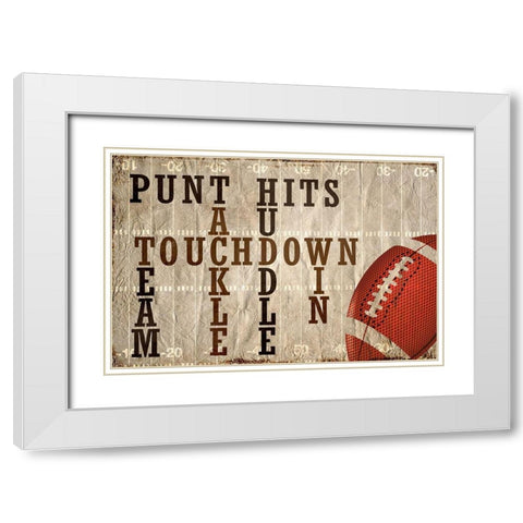Football White Modern Wood Framed Art Print with Double Matting by Kimberly, Allen