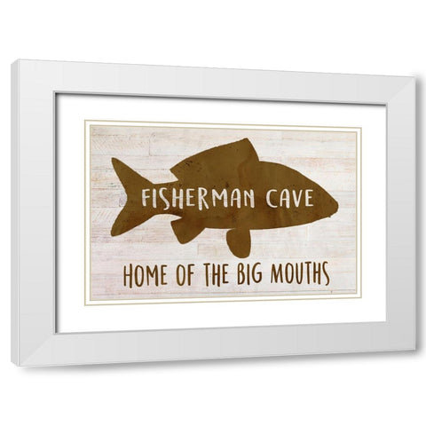 Fisherman Cave White Modern Wood Framed Art Print with Double Matting by Kimberly, Allen