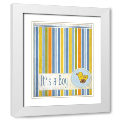 Its a Boy White Modern Wood Framed Art Print with Double Matting by Kimberly, Allen